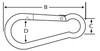 9/32" x 2-3/4" OAL Snap Hook Carabineers, Zinc Plated (725/Pkg)