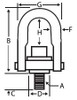 Swivel Hoist Ring, 1,050 lbs Capacity, M12x1.75 (12/Pkg.)