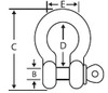 3/8" x 7/16" Screw Pin Anchor Shackles, Hot Dipped Galvanized (85/Pkg)