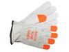 Select Grain Cowhide Keystone Thumb Fleece Orange Finger Leather Driver, Medium (12 Pair)