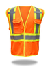 BOSS Polyester Class 2 Tear Away Vest at Shoulders & Side, Left Breast Pocket W/ Clear Badge Holder, Size Large (1 Pair)