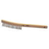 Anchor Products Hand Scratch Brushes, 4 x 16 Rows, Stainless Steel Bristles, Shoe Wood Handle, 1 EA, #97104