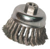 Anchor Products Knot Wire Cup Brush, 6 in Dia., 5/8-11 Arbor, .025 in Carbon Steel, Double Row, 1 EA, #94884