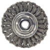 Weiler Standard Twist Knot Wire Wheel, 4 in D x 1/2 in W, .02 Steel, 3/8 in-24 UNF Nut, 5 EA, #13117