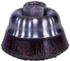 Weiler Polyflex Crimped Wire Cup Brush, 3 1/2 in Dia., 5/8-11 UNC Arbor, .014 in Steel, 1 EA, #35406