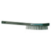 Advance Brush Curved Handle Scratch Brushes, 13 3/4", 3X19 Rows, Carbon Steel Wire, Plastic, 1 EA, #85012