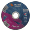 Weiler Tiger Ceramic Cutting Wheels, Type 27, 5 in Dia., 0.045 in Thick, 7/8 in Arbor, 10 PK, #58307