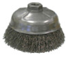 Weiler Crimped Wire Cup Brush, 5 in Dia., 5/8-11 UNC Arbor, .014 Steel Wire, 1 EA, #14206