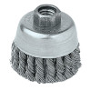 Weiler Single Row Heavy-Duty Knot Wire Cup Brush, 2 3/4 Dia., 5/8-11 UNC, .02 Stainless, 1 EA, #13258
