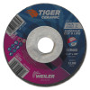 Weiler Tiger Ceramic Cutting Wheels, 4.5" Dia., 0.045" Thick, 60 Grit, Ceramic Alumina, 10 BX, #58306