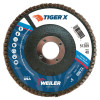 Weiler TIGER X Flap Disc, 5 in Angled, 40 Grit, 7/8 in Arbor, 10 PK, #51209