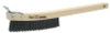 Weiler Curved Handle Scratch Brush, 14", 3X19 Rows, Steel Wire, Wood Handle, Scraper, 1 EA, #44055