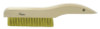 Weiler Plater's Brushes, 13 in, 3 X 19 Rows, Brass Wire, Curved Wood Handle, 1 EA, #44118
