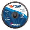 Weiler 3" Bobcat Mini Abrasive Flap Disc, Flat (Ty27), Type R Mount, 80Z, 10 BX, #50964
