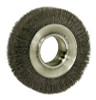 Weiler Medium Crimped Wire Wheel, 6 in D x 1 in W, .0104 in Stainless Steel, 6,000 rpm, 1 EA, #6440