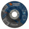 Weiler Aluminum Combo Wheels, 4 1/2 in Dia, 7/8 in Arbor, Type 27, 24 Grit, Alum. Oxide, 10/PK, #58225