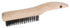 Weiler Shoe Handle Scratch Brushes, 10 in, 2X17 Rows, Stainless Steel Wire, Wood Handle, 1 EA, #44062