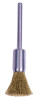 Weiler Miniature Stem-Mounted End Brushes, Steel, 37,000 rpm, 3/16" x 0.003", 1 EA, #26098