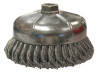 Weiler Single Row Heavy-Duty Knot Wire Cup Brush, 6 in Dia., 5/8-11 UNC, .023 Steel, 1 EA, #12376