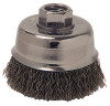 Weiler Crimped Wire Cup Brush, 3 in Dia., 5/8-11 UNC Arbor, .014 in Steel Wire, 1 EA, #13245