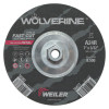 Weiler Wolverine Grinding Wheels, 7 in Dia, 3/32 in Thick, 5/8 in Arbor, 24 Grit, T, 10/BX, #56477