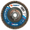 Weiler Tiger X Flap Disc, 4-1/2 in Flat, 60 Grit, 5/8 in - 11 Arbor, 10/PK, #51227