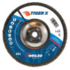 Weiler TIGER X Flap Disc, 7 in Flat, 40 Grit, 5/8 in - 11 Arbor, 10 PK, #51232