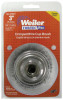 Weiler Vortec Pro Crimped Wire Cup Brush, 3" Dia, 5/8-11, 0.014" Carbon Steel, Display, 5/CT, #36031