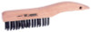 Weiler Economy Scratch Brushes, 4 X 16 Rows, Steel Wire, Shoe Hardwood Handle, 1 EA, #25100