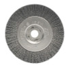 Weiler Narrow Face Crimped Wire Wheel, 4 in D, .014 Steel, 3/8 in-24 UNF Nut, 5 CTN, #13078