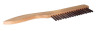 Weiler Shoe Handle Scratch Brushes, 10 in, 1 X 17 Rows, Steel Wire, Wood Handle, 12 EA, #44100