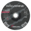 Weiler Wolverine Combo Wheels, 7 in Dia, 1/8 in Thick, 7/8 in Arbor, 24 Grit, T, 10 EA, #56426