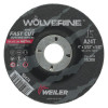 Weiler Wolverine Grinding Wheels, 4 in Dia, 3/32 in Thick, 5/8 in Arbor, 24 Grit, T, 1 EA, #56474