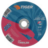 Weiler Tiger Grinding Wheels, 7 in Dia, .045 in Thick, 7/8 in Arbor, 10 EA, #57125