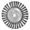 Advance Brush Stringer Bead Twist Knot Wheel, 4 1/2 D, .02 Carbon Steel Wire, 12,500 rpm, 1 EA, #82194