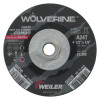 Weiler Wolverine Combo Wheels, 4 1/2 in Dia, 1/8 Thick, 5/8 in - 11, Arbor, 24 Grit, R, 10/BX, #56429