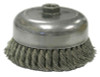 Weiler Heavy-Duty Knot Wire Cup Brush, 6 in Dia., 5/8-11 UNC Arbor, .023 in Stainless, 1 EA, #12636
