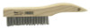 Weiler Shoe Handle Scratch Brushes, 10 in, 4X16 Rows, Stainless Steel Wire, Wood Handle, 1 EA, #44064