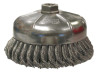 Weiler Single Row Heavy-Duty Knot Cup Brush, 6 in Dia., 5/8-11, 1 3/8 x .023 Stainless, 1 EA, #12476