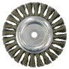 Weiler Vortec Pro Knot Wire Wheel, 6 in Dia, .014 in Carbon Steel Wire, 9,000 rpm, 5 CT, #36027