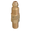 Western Enterprises Inert Arc Hose & Torch Adapters, Brass, Straight, Male/Male, LH to RH, 1 EA, #AW404