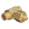 Western Enterprises Manifold Coupler Tees, Coupler w/Check Valve, Brassm, Oxygen, 1 EA, #T62CV