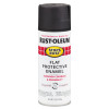 Rust-Oleum Industrial Industrial Stops Rust Protective Enamel Spray, 12 oz, Black, Flat, 6 CA, #7776830