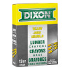 Dixon Ticonderoga Lumber Crayons, 1/2 in X 4 3/4 in, Yellow, 12/DOZ, #49600