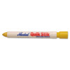 Markal Quik Stik Markers, 11/16 in dia, 6 in, Yellow, 12/BX, #61053