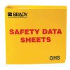 Brady Ghs Safety Data Sheet Binders, English, 3 In, Yellow, 1/EA, #121184