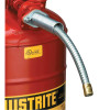 Justrite Flex Hoses, Steel, 9 in Long, 5/8 in Hose O.D., 1/EA, #11078