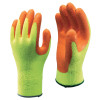 SHOWA Hi-Viz Latex Coated Gloves, Large, Fluorescent Yellow/Orange, 12 Pair, #317L09