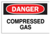 Brady Chemical & Hazardous Material Signs, Danger, Compressed Gas, White/Red/Black, 1/EA, #75447322321