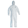 Kimberly-Clark Professional A45 Breathable Liquid & Particle Protection Elastic Wrist/Ankle Coveralls, White, XL, Hood/Fr Zipper, 25/CA, #41506